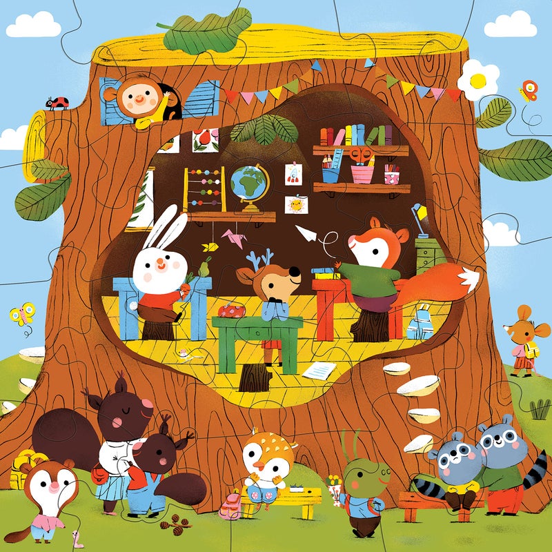 Mudpuppy Forest School 25 Piece Floor Puzzle with Shaped Pieces - Image 2